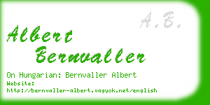 albert bernvaller business card